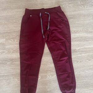 Figs Maroon Technical Collection Pants